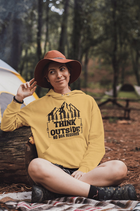 C & Win Sports Think Outside-No Box Required Hoodie Gold / S - C & Win Sports